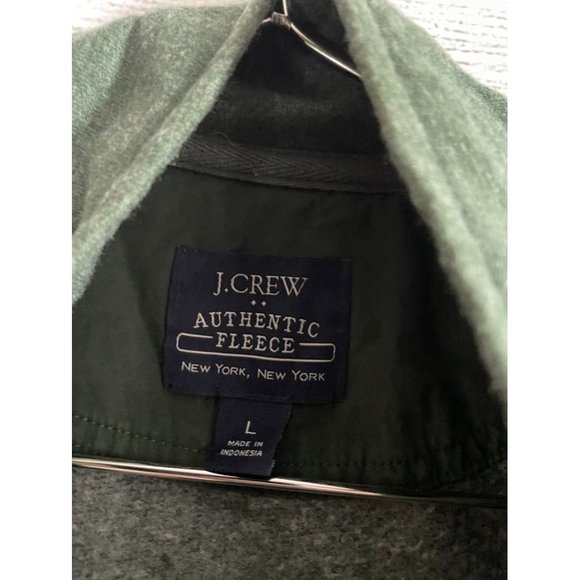 J. Crew - Men's L Green 1/4 Button Up Pullover Authentic Fleece - Picture 3 of 5